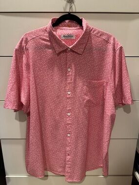 Tommy Bahama Pink Geometric Short-Sleeve Button-Down Shirt